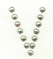 Hot Fix Rhinestone Letter V